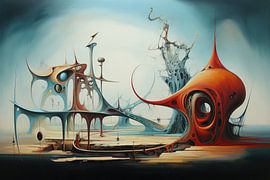 Landscape surreal abstract and bizarre with alien life by Art Bizarre