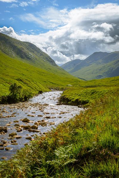 Etive rivier, Glen Etive, Schotland van Pascal Raymond Dorland