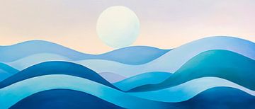 Gentle waves in the blue light of dusk by Poster Art Shop
