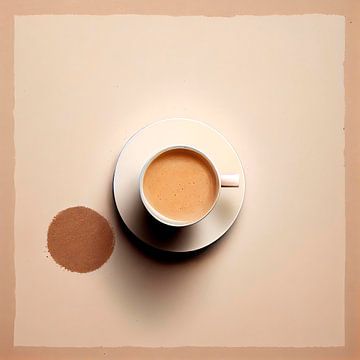 Gestileerd Kopje Koffie, van bovenaf gezien van Maarten Knops