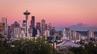 Zonsondergang in Seattle von Edwin Mooijaart Miniaturansicht