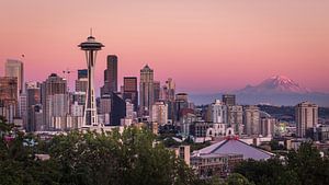 Sonnenuntergang in Seattle von Edwin Mooijaart