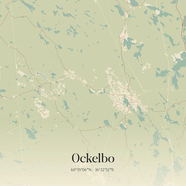 Vintage map of Ockelbo, Sweden. by Prints of Place