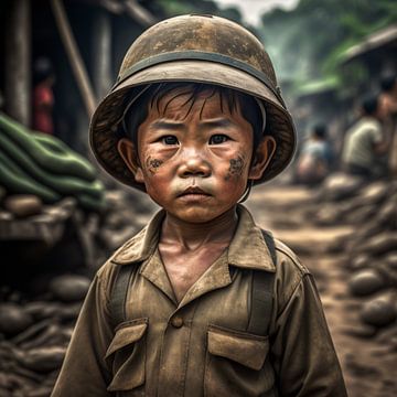 Klein jongetje in Vietnam van Gert-Jan Siesling