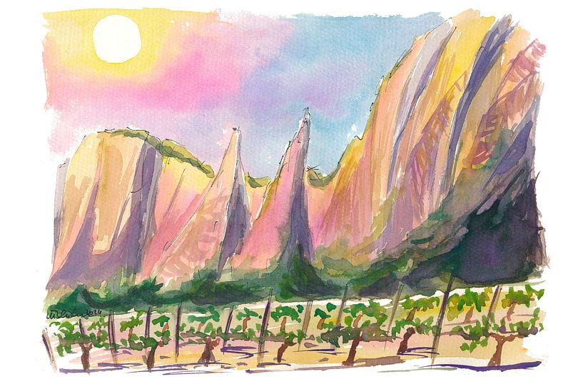 Blick auf den Weinberg hinter dem Rotenfels bei Bad Kreuznach von Markus Bleichner