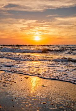 Zonsondergang op het strand van Voss fotografie