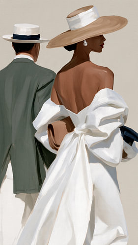Homme et femme abstraits aux traits doux