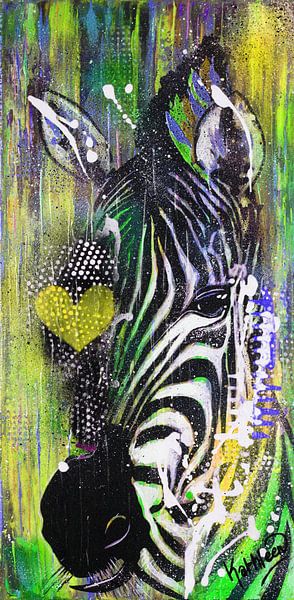 Zebra Liefde van Kathleen Artist Fine Art