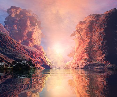 Reddish rocky margins