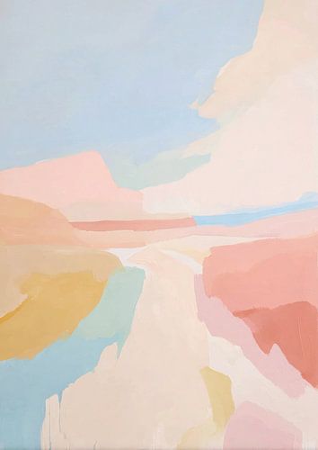 Pastel woestijn - Minimalistische abstractie