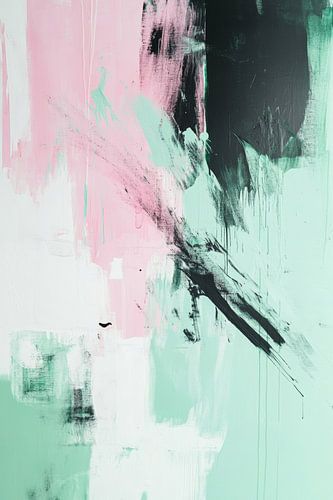 Abstraction in Mint and Pink Silence in Motion