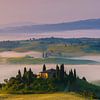 Panorama-Sonnenaufgang am Podere Belvedere, Toskana, Italien von Henk Meijer Photography