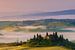 Panorama  zonsopkomst bij Podere Belvedere, Toscane, Italië van Henk Meijer Photography
