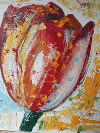 Een tulp. van Jose Leeuwis