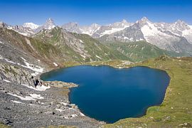 Le lac de Fenêtre face au Mont Blanc sur Marcel Hechler