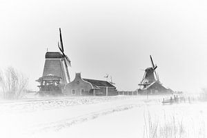 Zaanse schans hiver sur Jan van Schooten