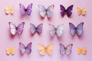 Ballet des papillons lilas sur ByNoukk