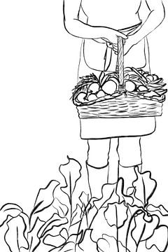 Meisje met haar groenten van MishMash van Heukelom