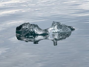 Een klein stukje ijs in de baai van Discobay, Groenland van Anges van der Logt
