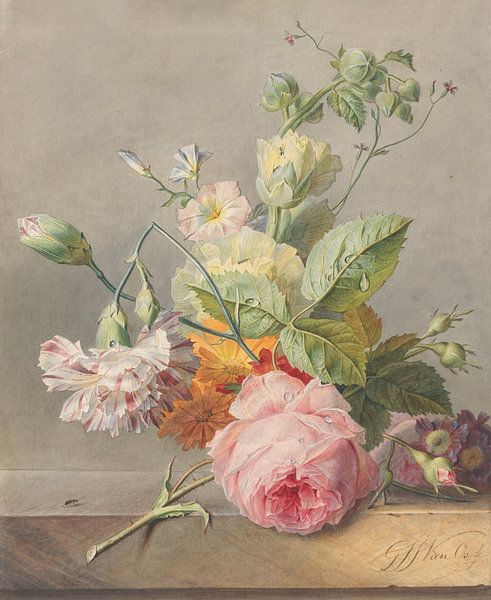 Nature morte florale, Georgius Jacobus Johannes van Os par Diverse Meesters