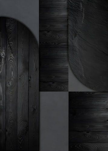 TW Living - Abstract  art HANNA - black wood