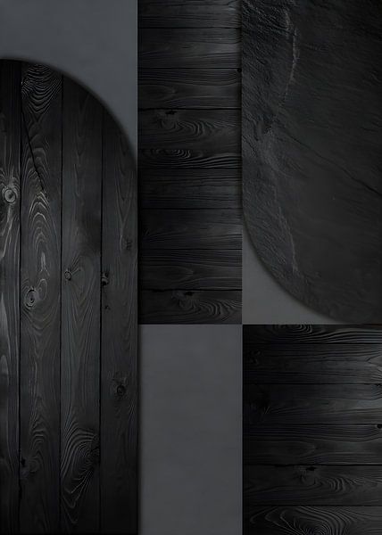 TW Living - Abstract  art HANNA - black wood par TW living