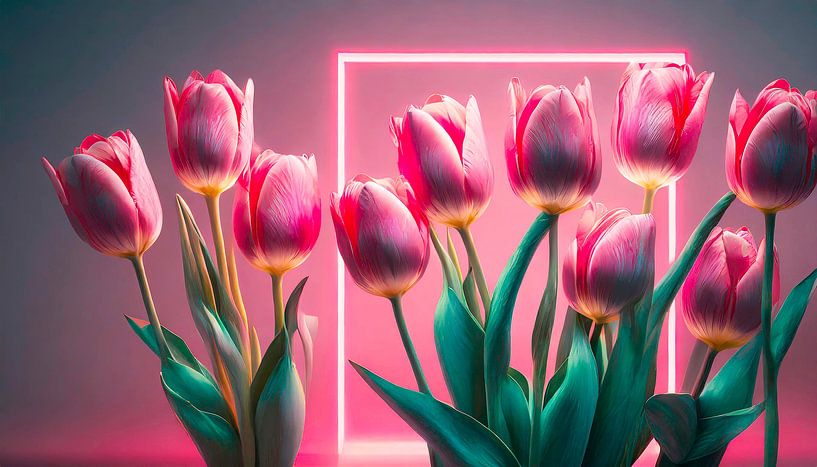 Tulpen mit Roten Beleuchtung von Mustafa Kurnaz