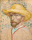 vincent van Gogh. zelfportret met strooienhoed  van 1000 Schilderijen thumbnail