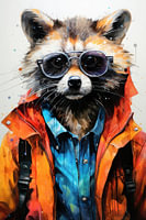 Art animalier du raton laveur #raccoon