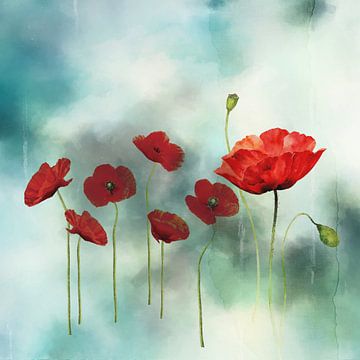 Floating poppies…. van Yolanda Bruggeman