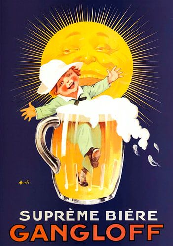 French vintage beer advertising "Gangloff"