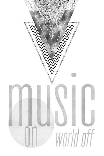 GRAPHIC ART Music on - World off | zilver