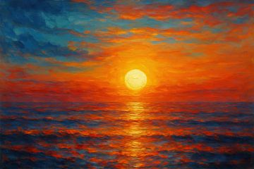 Glühendes Licht über ruhigem Meer von Imperial Art House