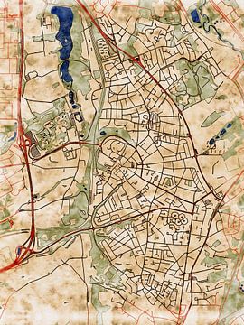 Map of Kerkrade with the style 'Serene Summer' by Maporia