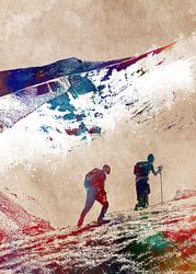 sport de randonnée en montagne art
