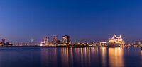 "Kop van Zuid" with SS Rotterdam at night