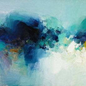 Wellen der Ruhe Abstraktion in Blau von Mad Dog Art