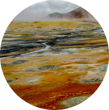 Veelkleurig landschap met warmwaterbronnen in IJsland van Rietje Bulthuis