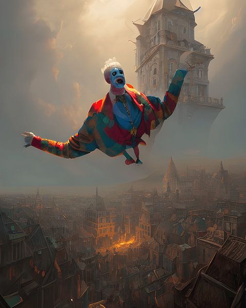 The awkwardness of flying clowns by deelderman