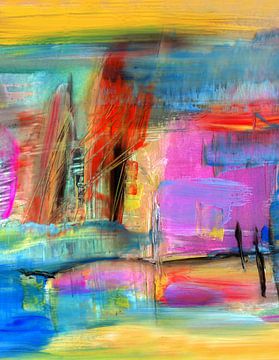 kleurrijke abstractie van Claudia Gründler