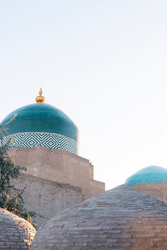 Turquoise domes in Uzbekistan | travel photography print | Khiva