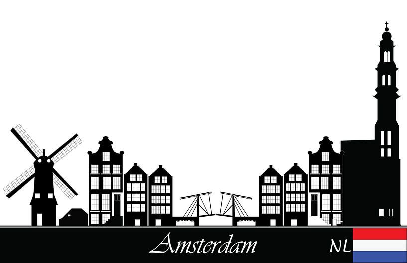 dessin de la ligne d'horizon d'amsterdam par ChrisWillemsen