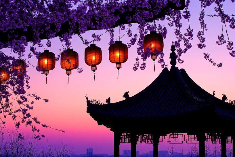 Evening atmosphere pavilion by Poster Art Shop