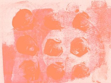 Abstract wabi-sabi organic shapes in warm pastel colors by Abstract Minimalist Art