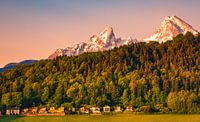 Lumière du matin dans le Berchtesgadener Land, Bavière, Allemagne par Henk Meijer Photography Aperçu
