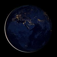 Europe, Afrika and the Middle East at night.