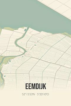 Vintage landkaart van Eemdijk (Utrecht) van MijnStadsPoster