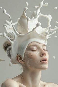 Vrouw met melkkapsel van Egon Zitter