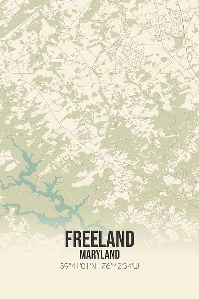 Vintage map of Freeland (Maryland), USA. by Prints of Place