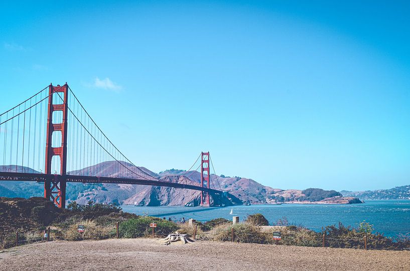 Golden Gate Bridge, San Francisco, Amerika van Daphne Groeneveld